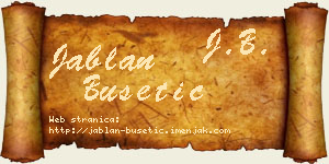 Jablan Bušetić vizit kartica
